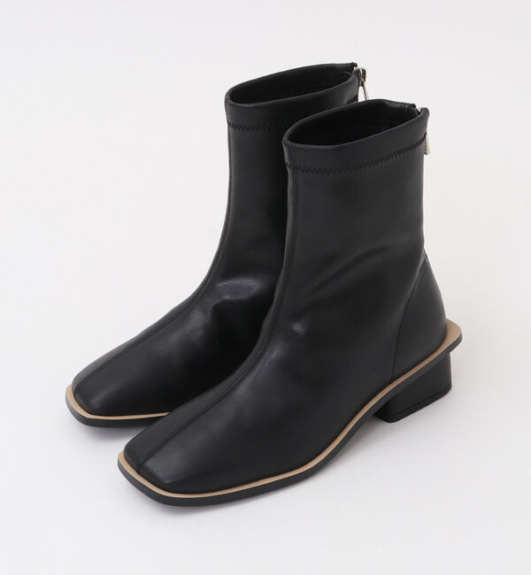 Soffitto「スクエアトゥブーツ」|ショートブーツ|ブラック