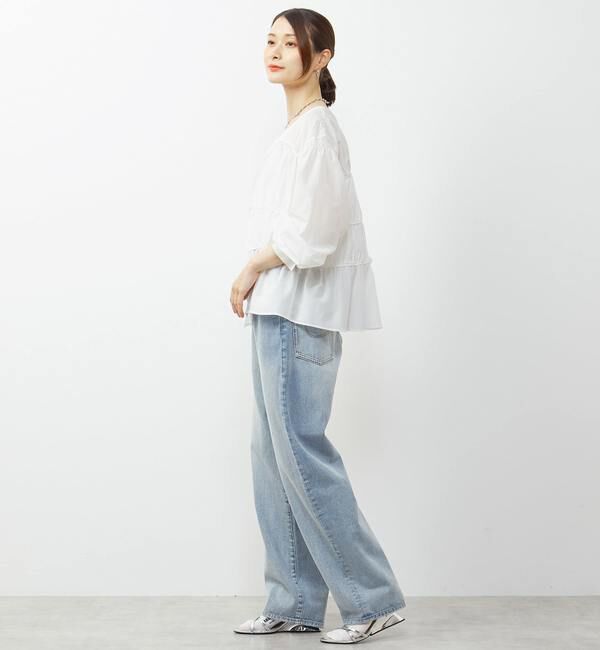 Soffitto「綿シルク前後2WAYリボンギャザーブラウス」|シャツ・ブラウス|