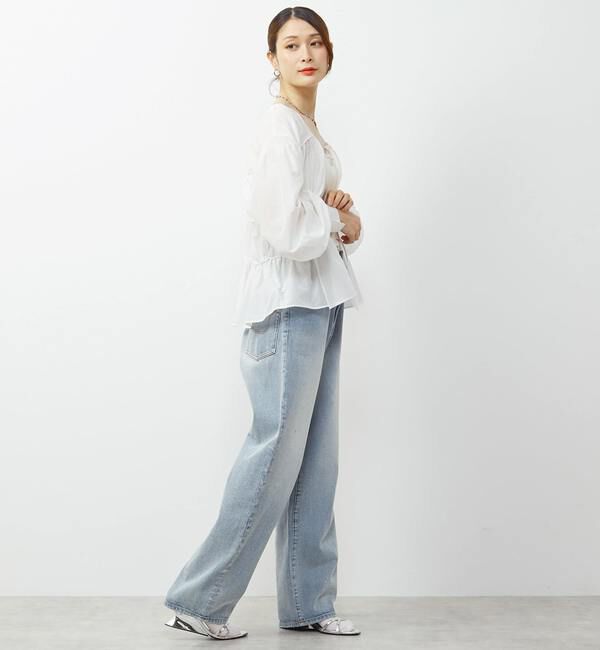 Soffitto「綿シルク前後2WAYリボンギャザーブラウス」|シャツ・ブラウス|