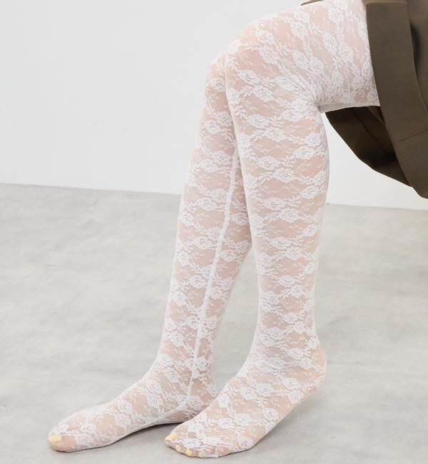 Soffitto「レースタイツ」|タイツ・ストッキング|ホワイト