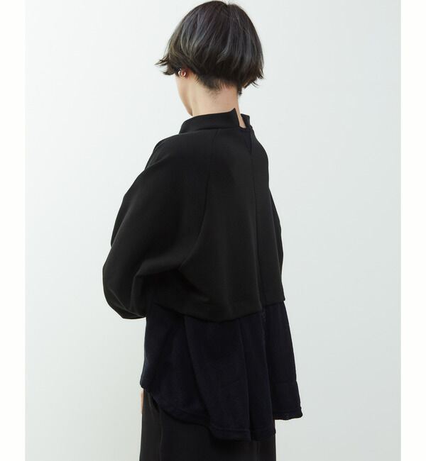 Soffitto「【nota della mano sinistra（ノータ デラ マノ シニストラ）】素材切替オフタートップス」|Tシャツ・カットソー|