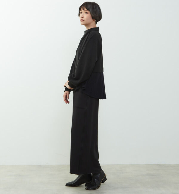 Soffitto「【nota della mano sinistra（ノータ デラ マノ シニストラ）】素材切替オフタートップス」|Tシャツ・カットソー|