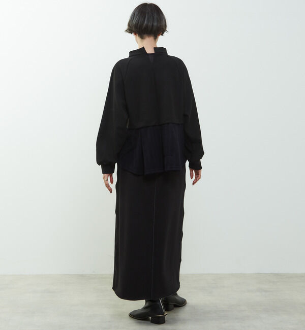 Soffitto「【nota della mano sinistra（ノータ デラ マノ シニストラ）】素材切替オフタートップス」|Tシャツ・カットソー|