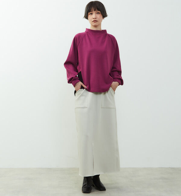 Soffitto「【nota della mano sinistra（ノータ デラ マノ シニストラ）】素材切替オフタートップス」|Tシャツ・カットソー|