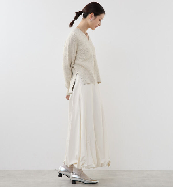 Soffitto「コットン片畦編みネップニット」|ニット・セーター|