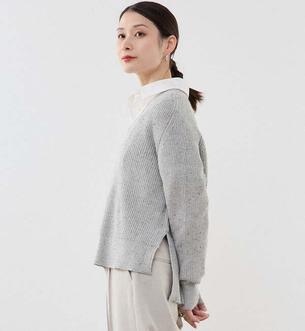 Soffitto「コットン片畦編みネップニット」|ニット・セーター|