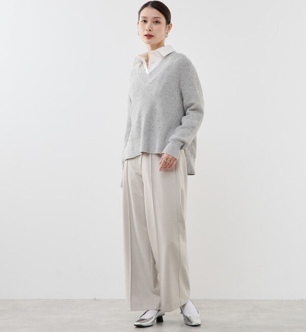 Soffitto「コットン片畦編みネップニット」|ニット・セーター|