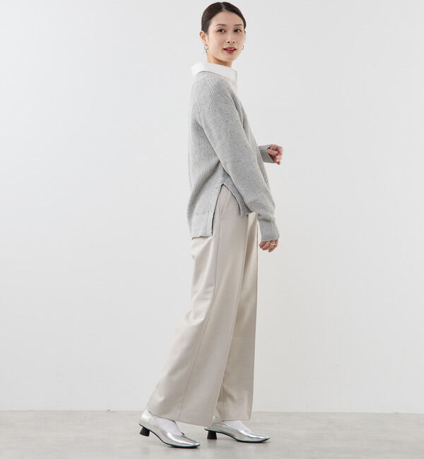 Soffitto「コットン片畦編みネップニット」|ニット・セーター|