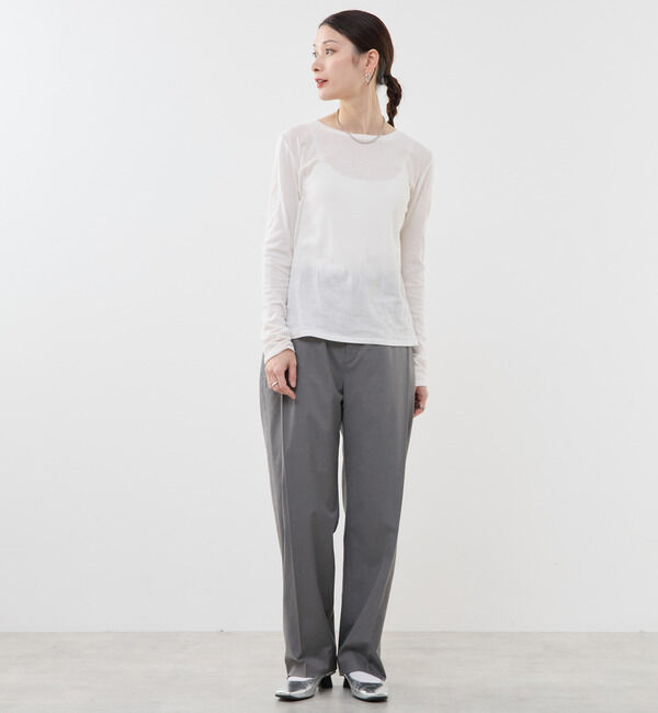 Soffitto「コットン丸首インナーロングTシャツ」|Tシャツ・カットソー|