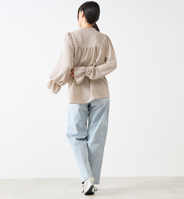 Soffitto「幾何学柄プリントキャンディースリーブブラウス」|シャツ・ブラウス|