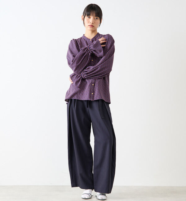 Soffitto「幾何学柄プリントキャンディースリーブブラウス」|シャツ・ブラウス|