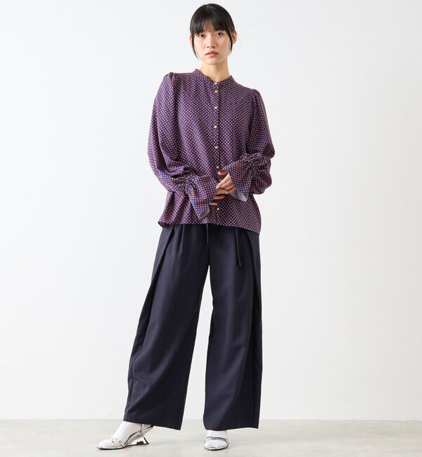 Soffitto「幾何学柄プリントキャンディースリーブブラウス」|シャツ・ブラウス|