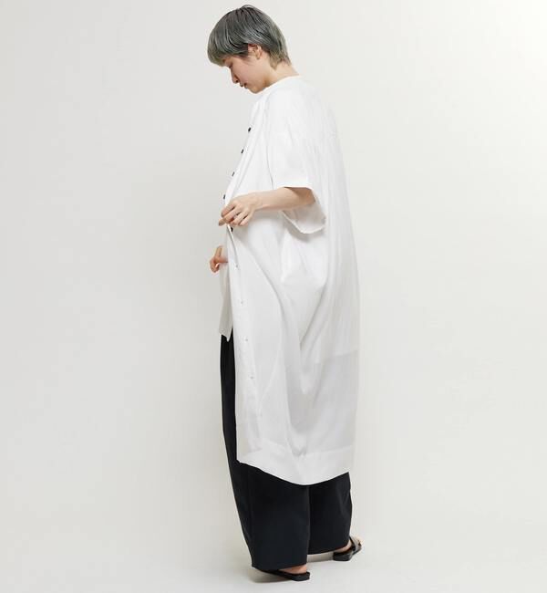 Soffitto「【nota della mano sinistra（ノータ デラ マノ シニストラ）】5分袖前開きシャツワンピ－ス」|ワンピース|