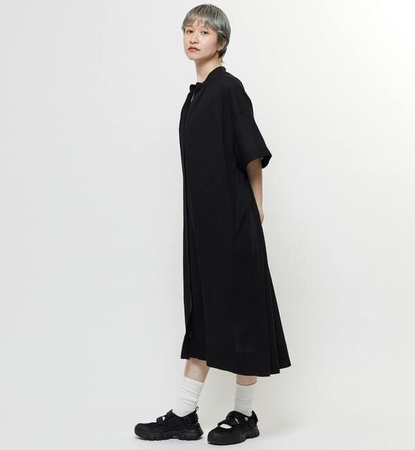 Soffitto「【nota della mano sinistra（ノータ デラ マノ シニストラ）】5分袖前開きシャツワンピ－ス」|ワンピース|