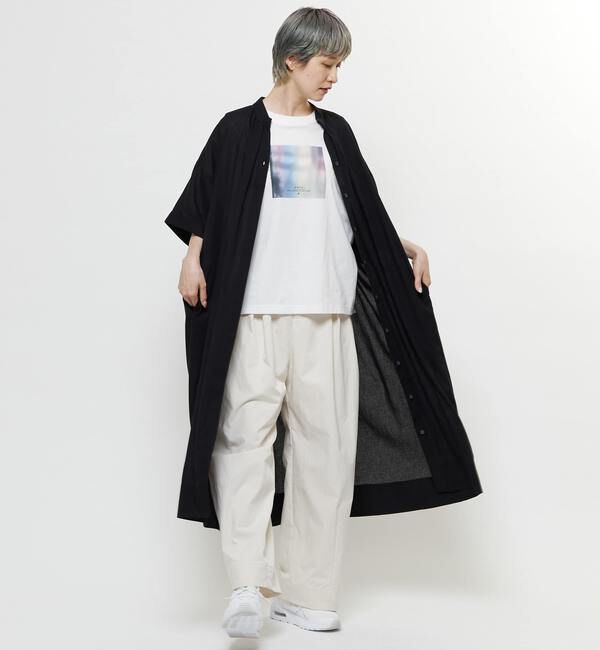 Soffitto「【nota della mano sinistra（ノータ デラ マノ シニストラ）】5分袖前開きシャツワンピ－ス」|ワンピース|