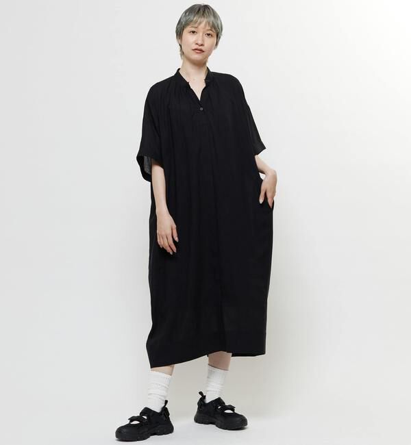 Soffitto「【nota della mano sinistra（ノータ デラ マノ シニストラ）】5分袖前開きシャツワンピ－ス」|ワンピース|