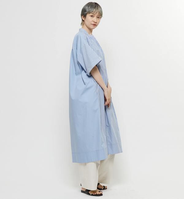 Soffitto「【nota della mano sinistra（ノータ デラ マノ シニストラ）】5分袖前開きシャツワンピ－ス」|ワンピース|