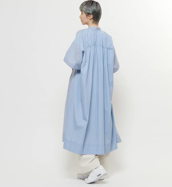 Soffitto「【nota della mano sinistra（ノータ デラ マノ シニストラ）】5分袖前開きシャツワンピ－ス」|ワンピース|