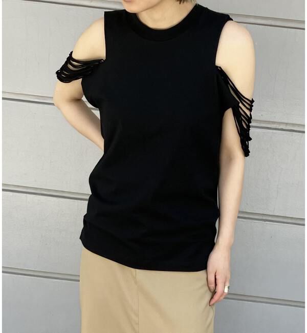 A_「【THE FLATS/ザフラッツ】CUT OFF SLEEV T」|Tシャツ・カットソー|ブラック