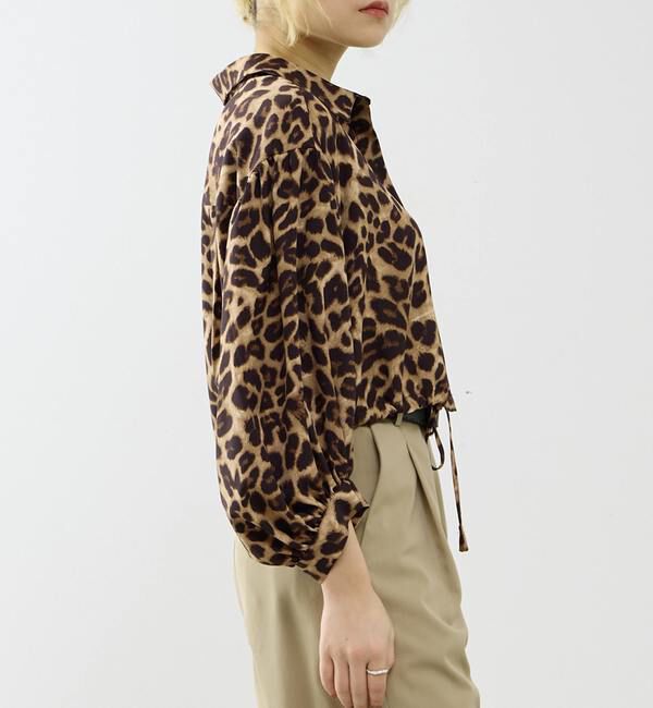 SOFFITTO「【A_/エース】オリジナルレオパード柄パフブラウス」|シャツ・ブラウス|
