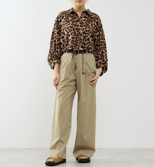 SOFFITTO「【A_/エース】オリジナルレオパード柄パフブラウス」|シャツ・ブラウス|