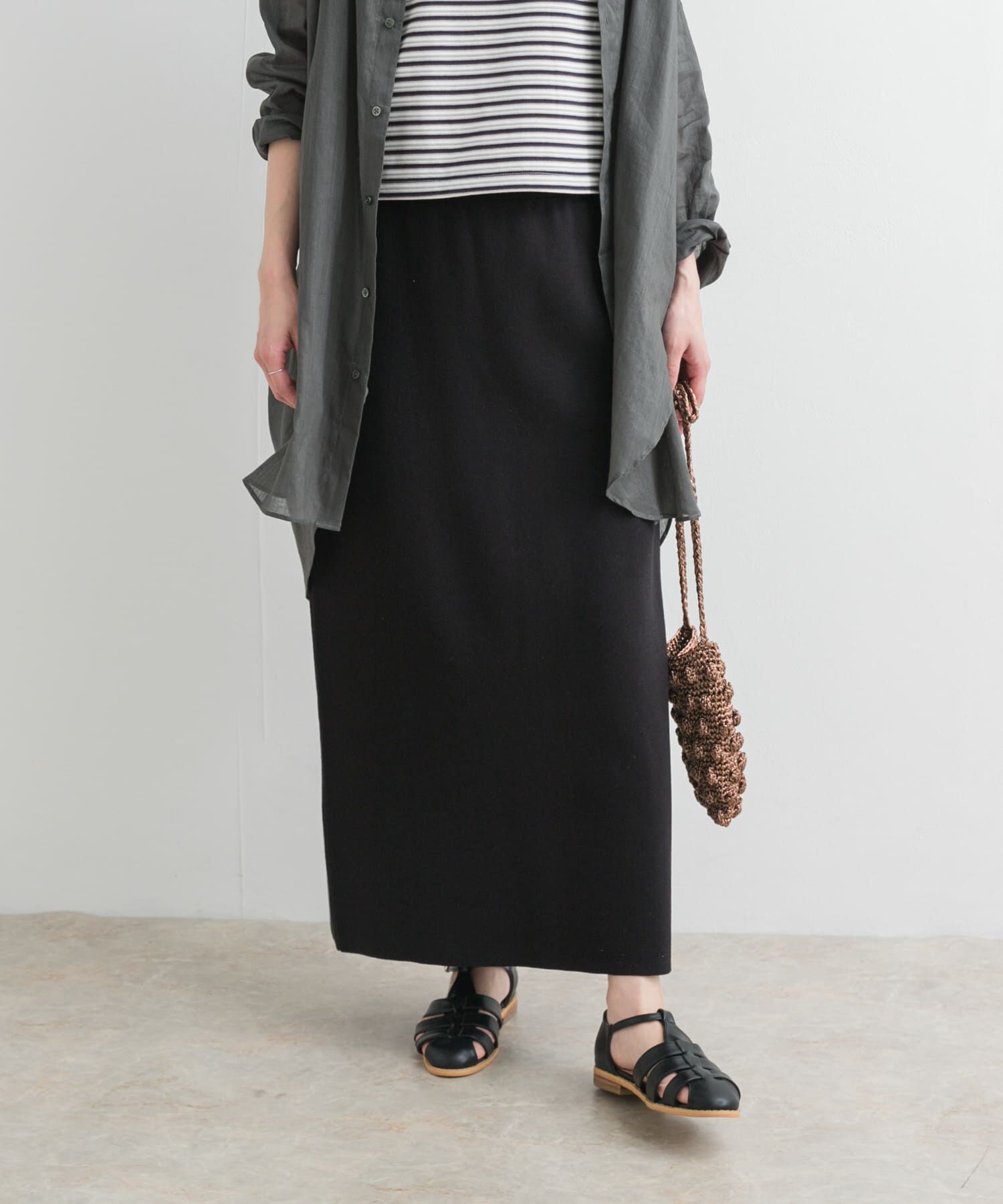 URBAN RESEARCH DOORS「リネン混ニットストレートスカート」|スカート|