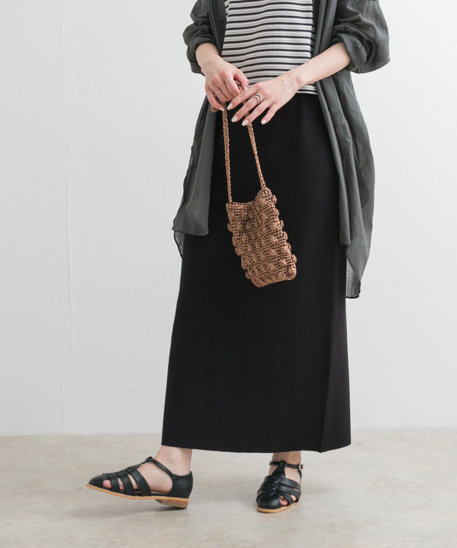 URBAN RESEARCH DOORS「リネン混ニットストレートスカート」|スカート|