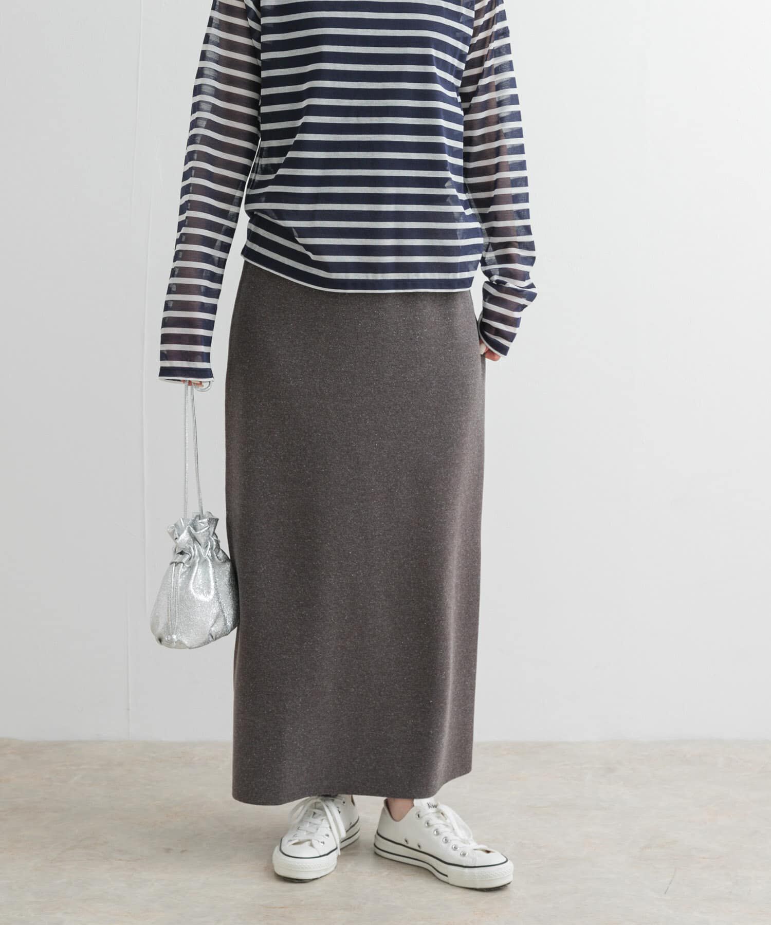 URBAN RESEARCH DOORS「リネン混ニットストレートスカート」|スカート|