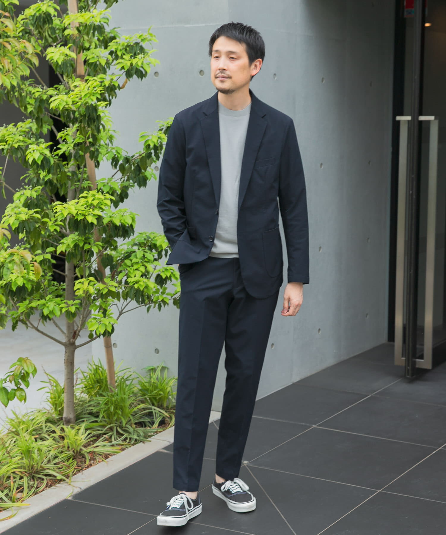 URBAN RESEARCH DOORS「『イージーケア』LIFE STYLE TAILOR　シアサッカーコンフォータブルパンツ」|スラックス|