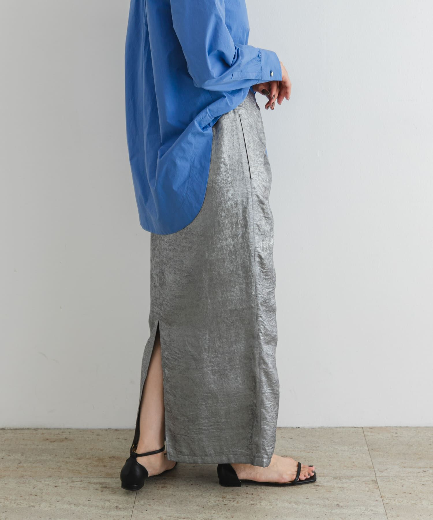 URBAN RESEARCH ROSSO「F by ROSSO　シャイニーフロントギャザータイトスカート」|スカート|