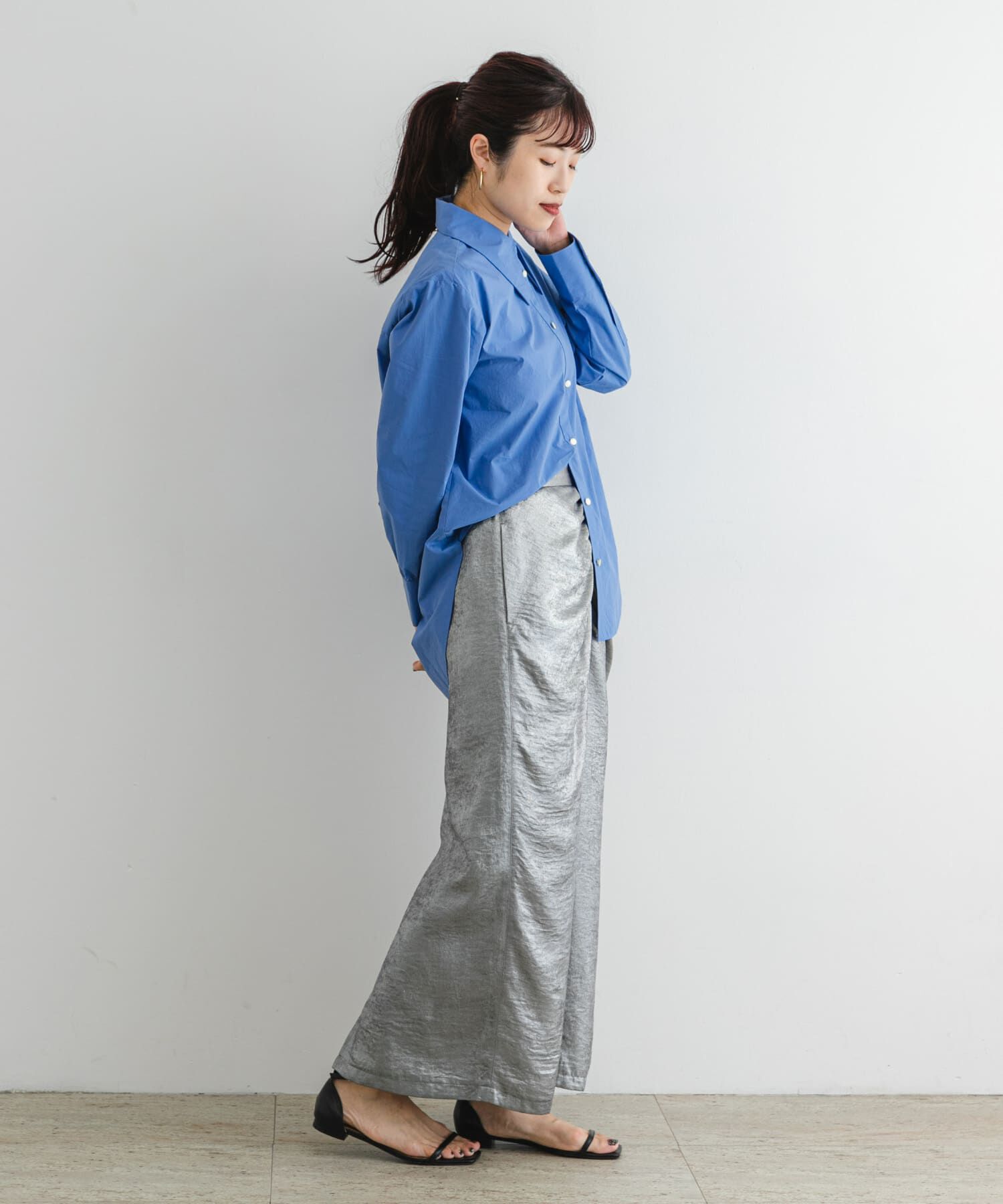 URBAN RESEARCH ROSSO「F by ROSSO　シャイニーフロントギャザータイトスカート」|スカート|