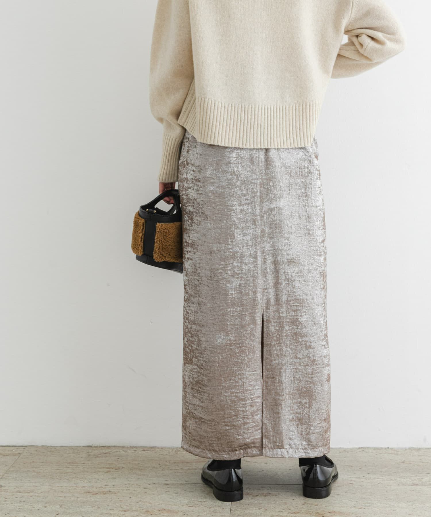 URBAN RESEARCH ROSSO「F by ROSSO　シャイニーフロントギャザータイトスカート」|スカート|