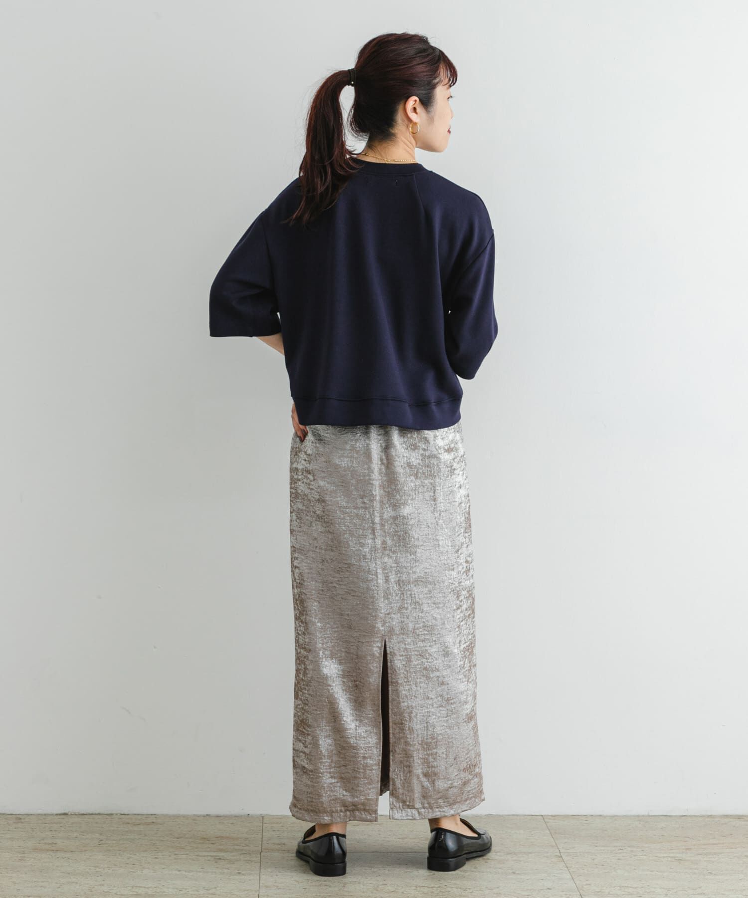 URBAN RESEARCH ROSSO「F by ROSSO　シャイニーフロントギャザータイトスカート」|スカート|