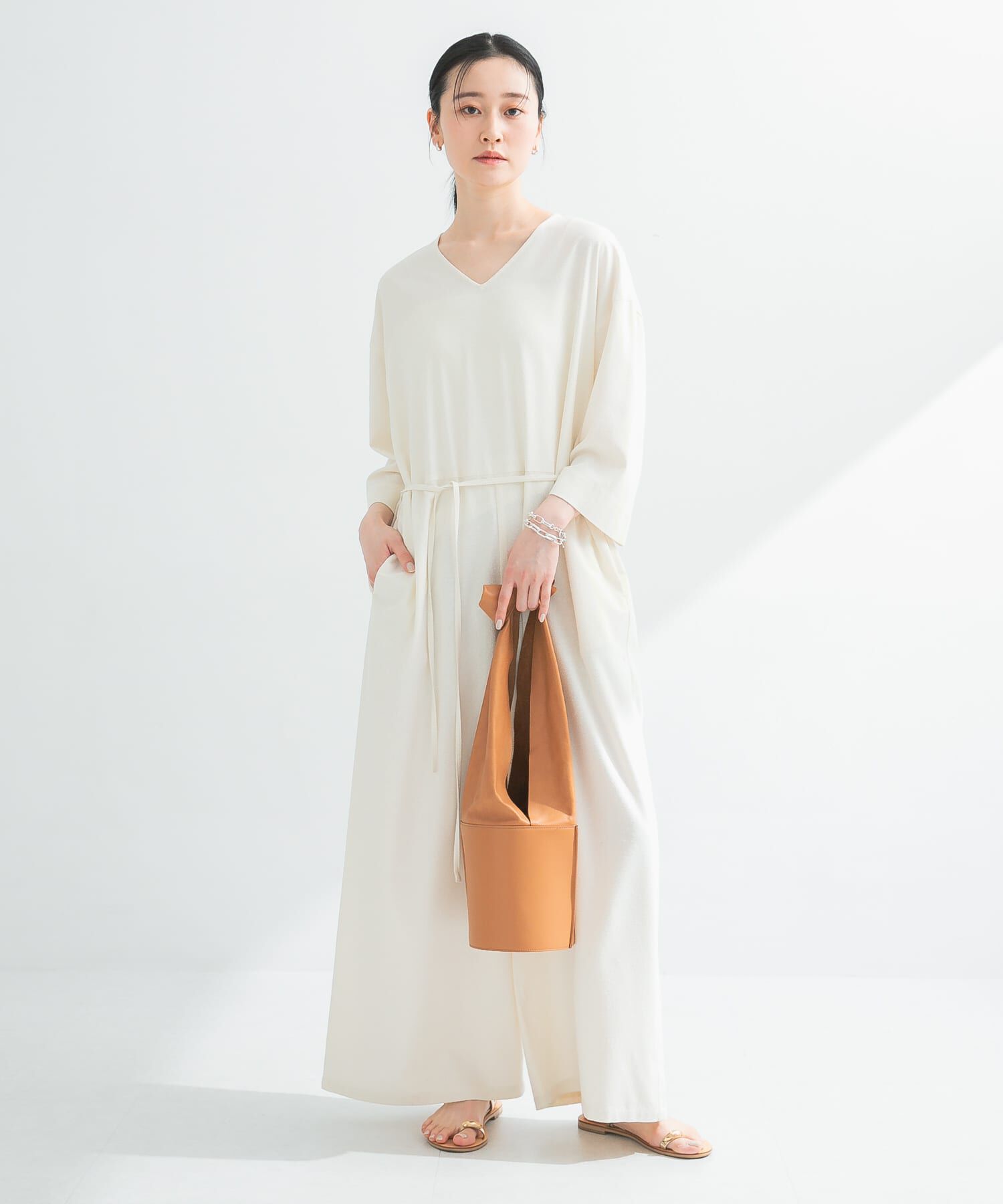 URBAN RESEARCH「シルクネップオールインワン」|スカート|オフホワイト