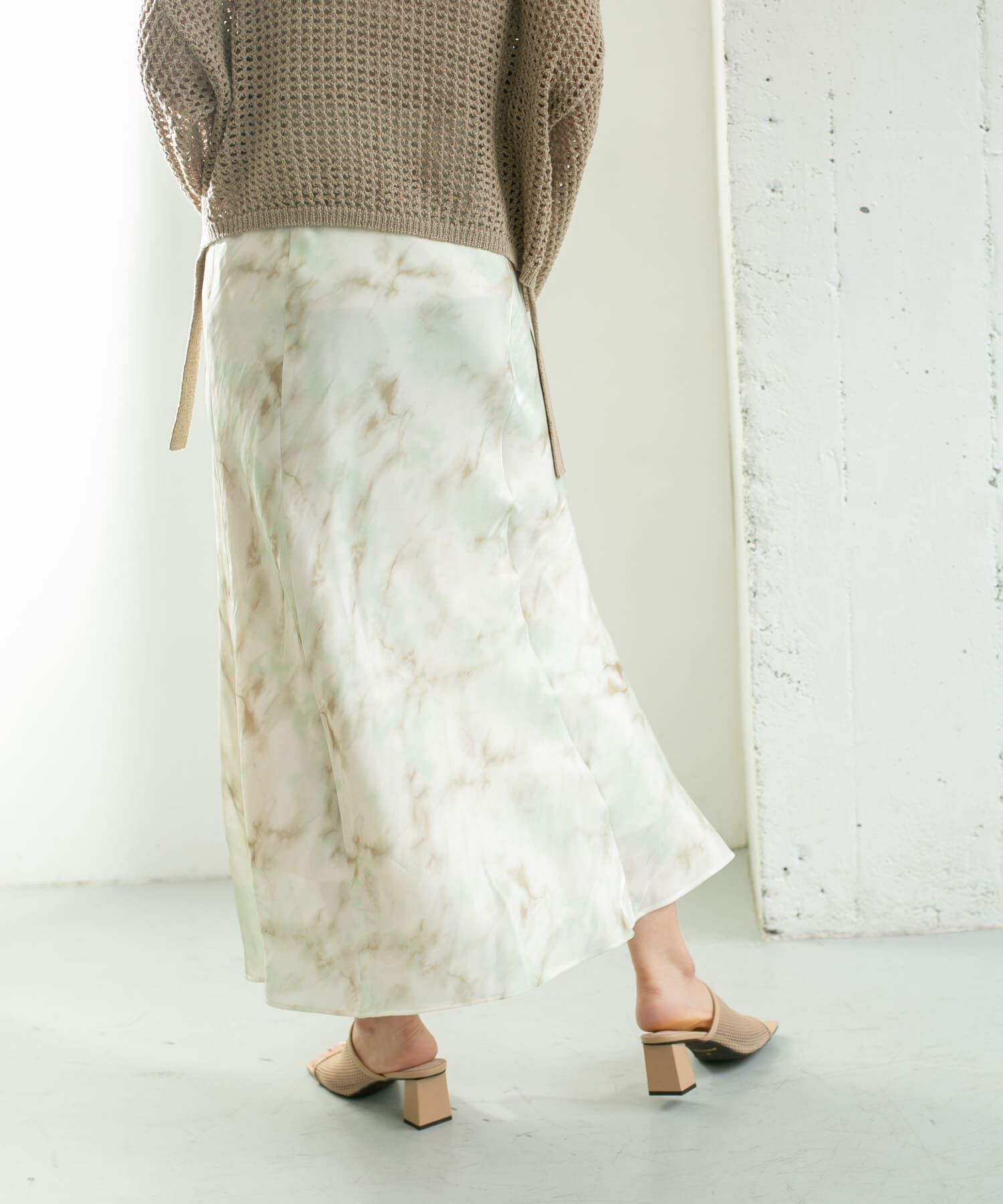  「タイダイプリントシャイニースカート」|スカート|グリーン系その他