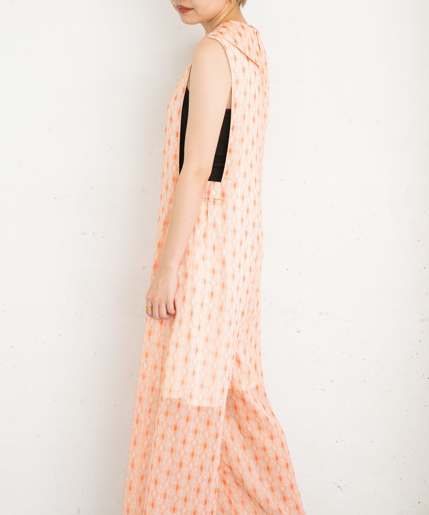  「楊柳プリントサロペット」|スカート|