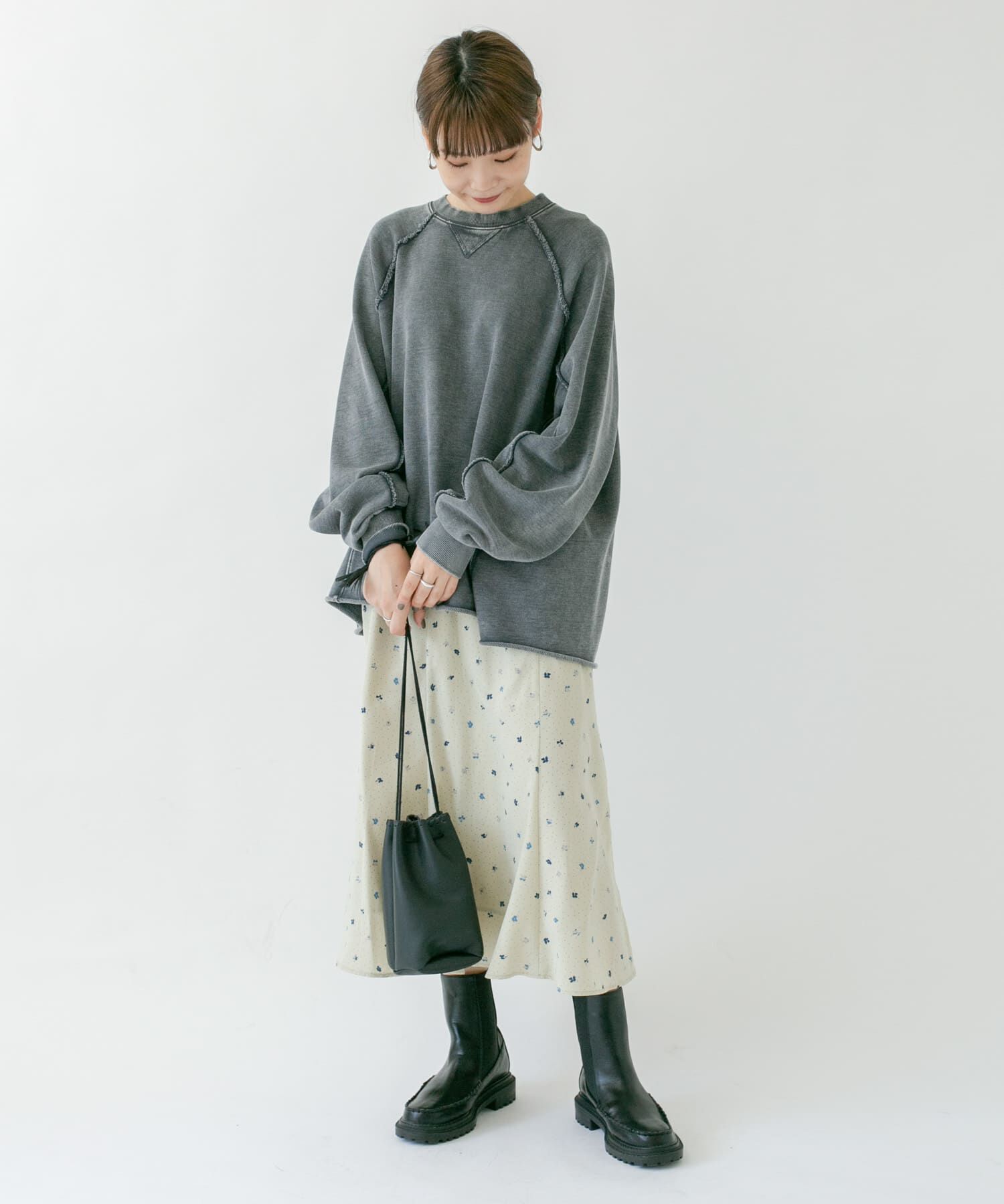  「ドット&times;フラワーマーメイドスカート」|スカート|