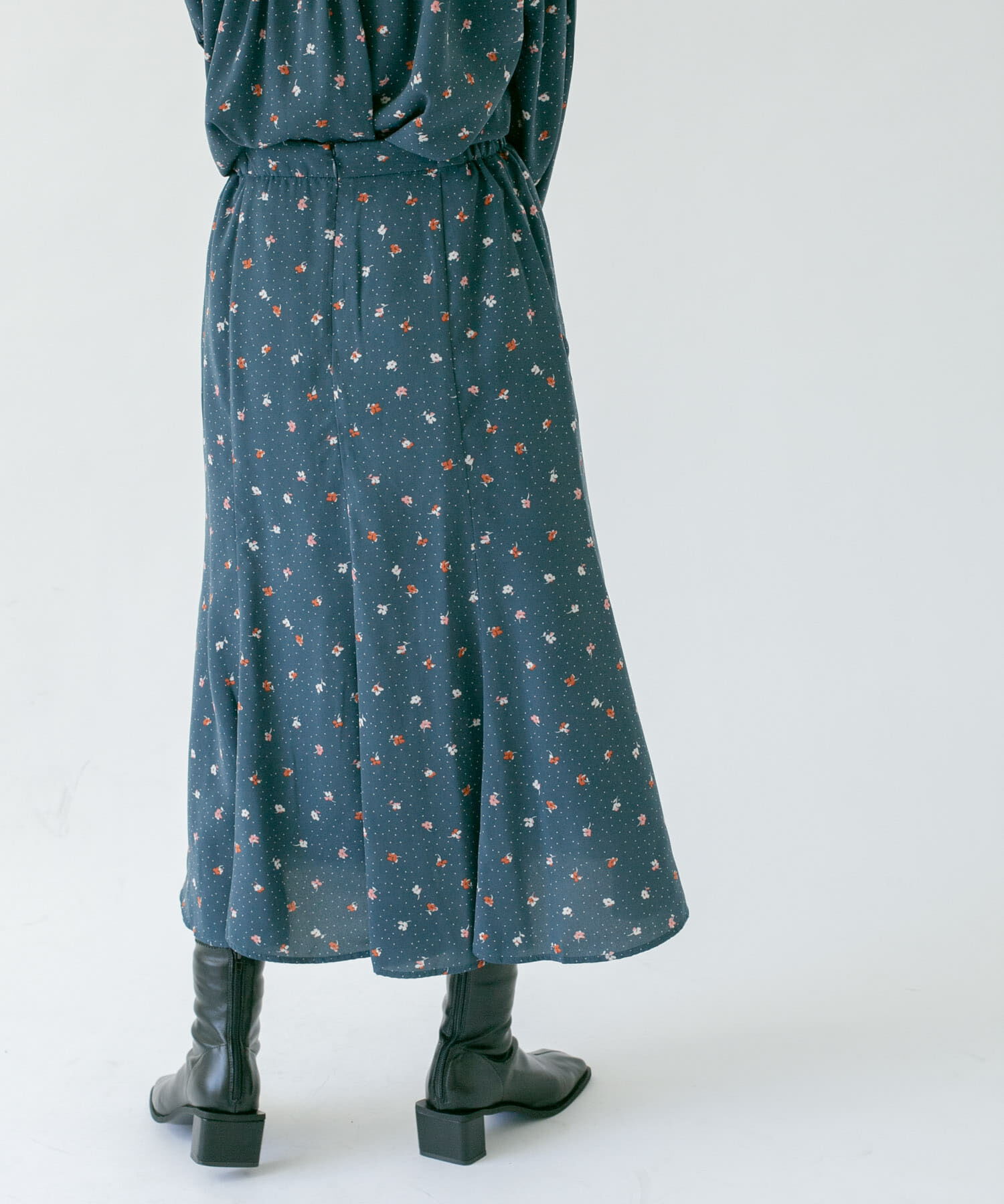  「ドット&times;フラワーマーメイドスカート」|スカート|