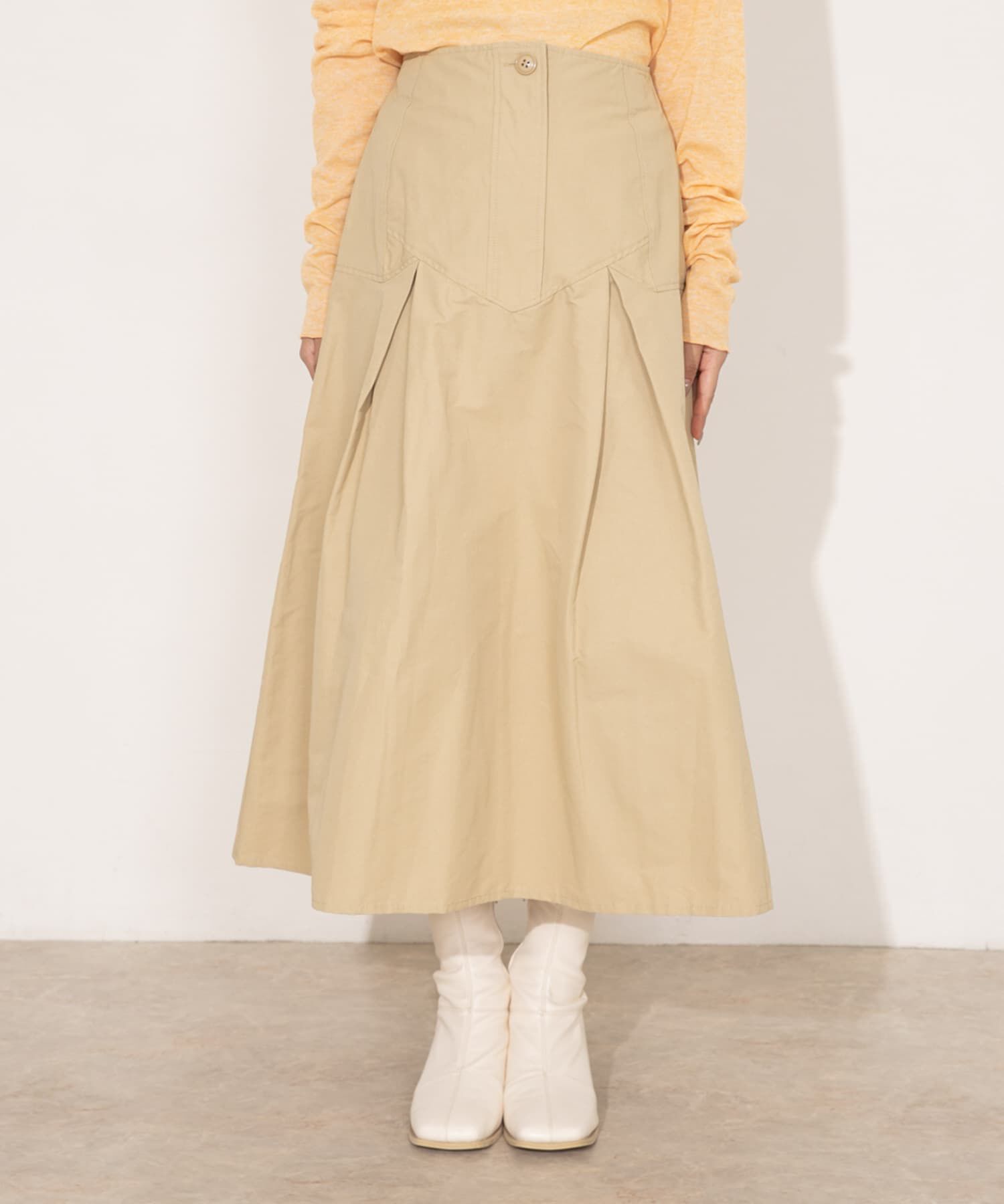  「タックミディスカート」|スカート|