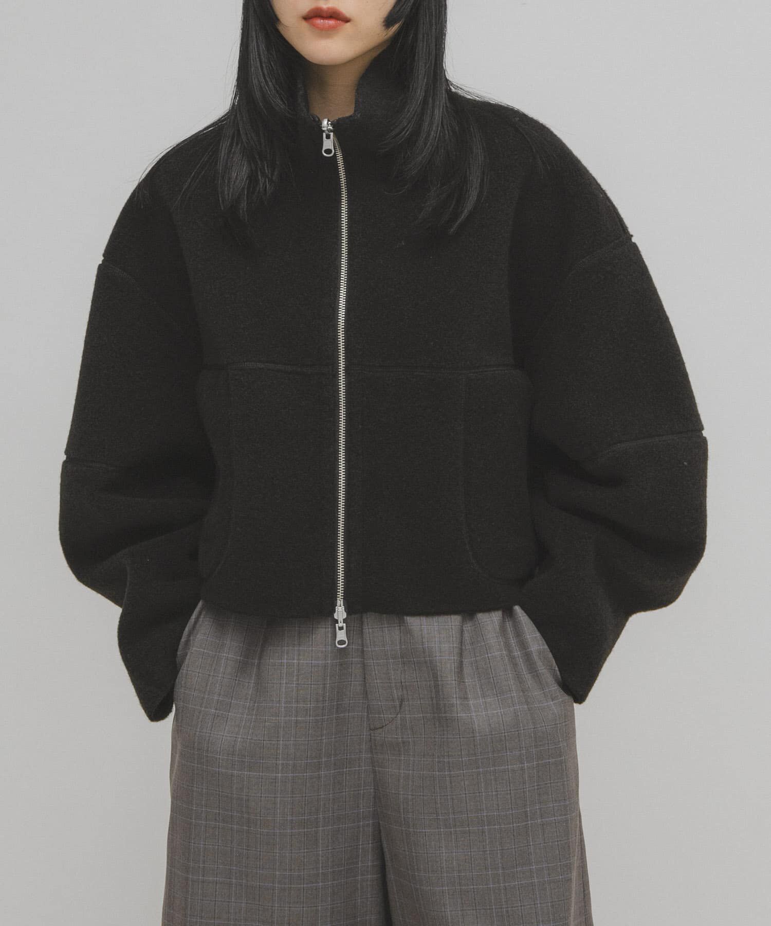  「リバーシブルボアジャケット」|ノーカラーコート|