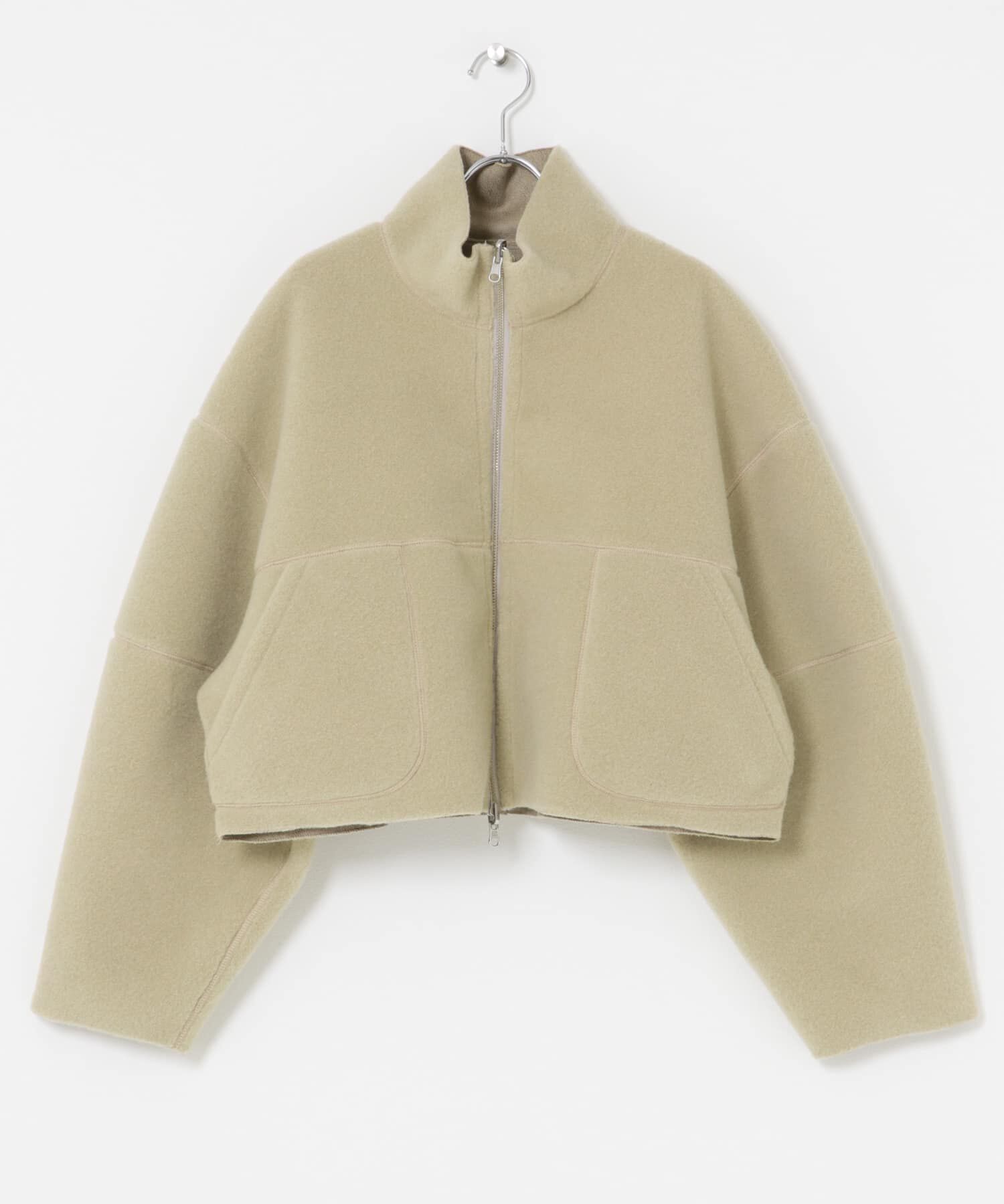  「リバーシブルボアジャケット」|ノーカラーコート|