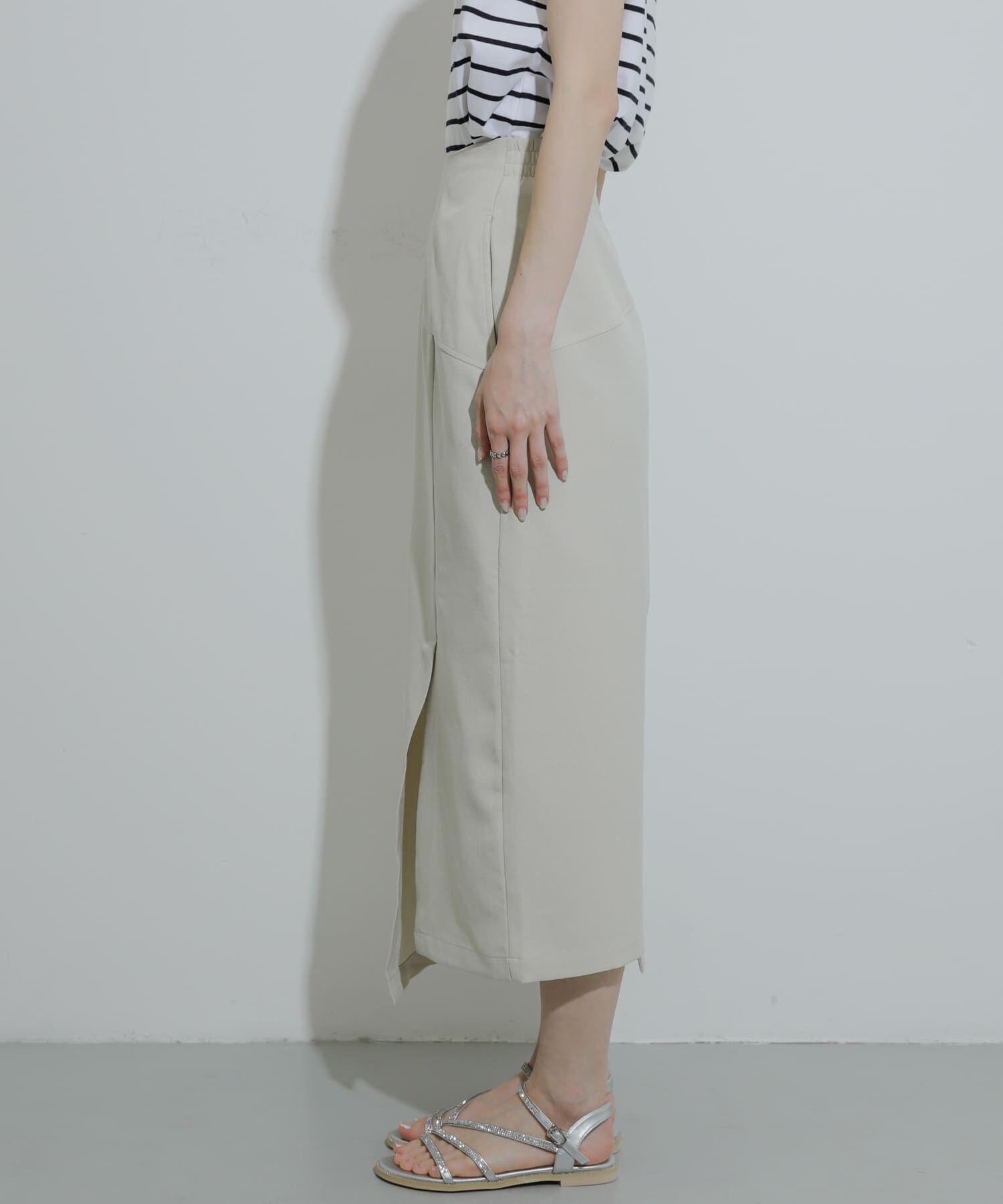 SENSE OF PLACE by URBAN RESEARCH「『UR TECH DRYLUXE』リネンライクアシンメトリースカート」|スカート|