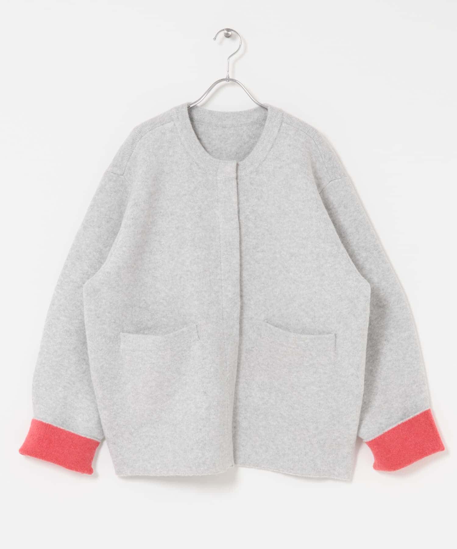 SENSE OF PLACE by URBAN RESEARCH「バイカラーニットコート」|ノーカラーコート|