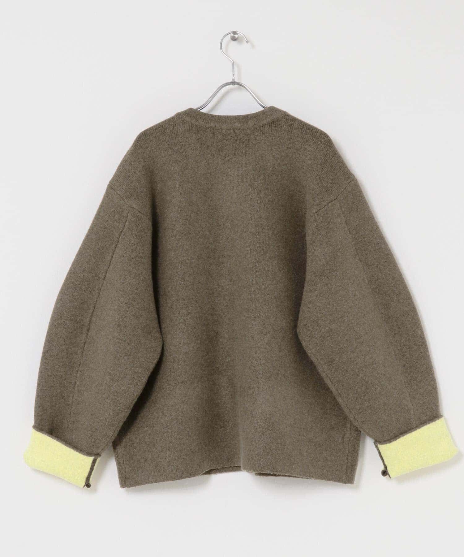 SENSE OF PLACE by URBAN RESEARCH「バイカラーニットコート」|ノーカラーコート|