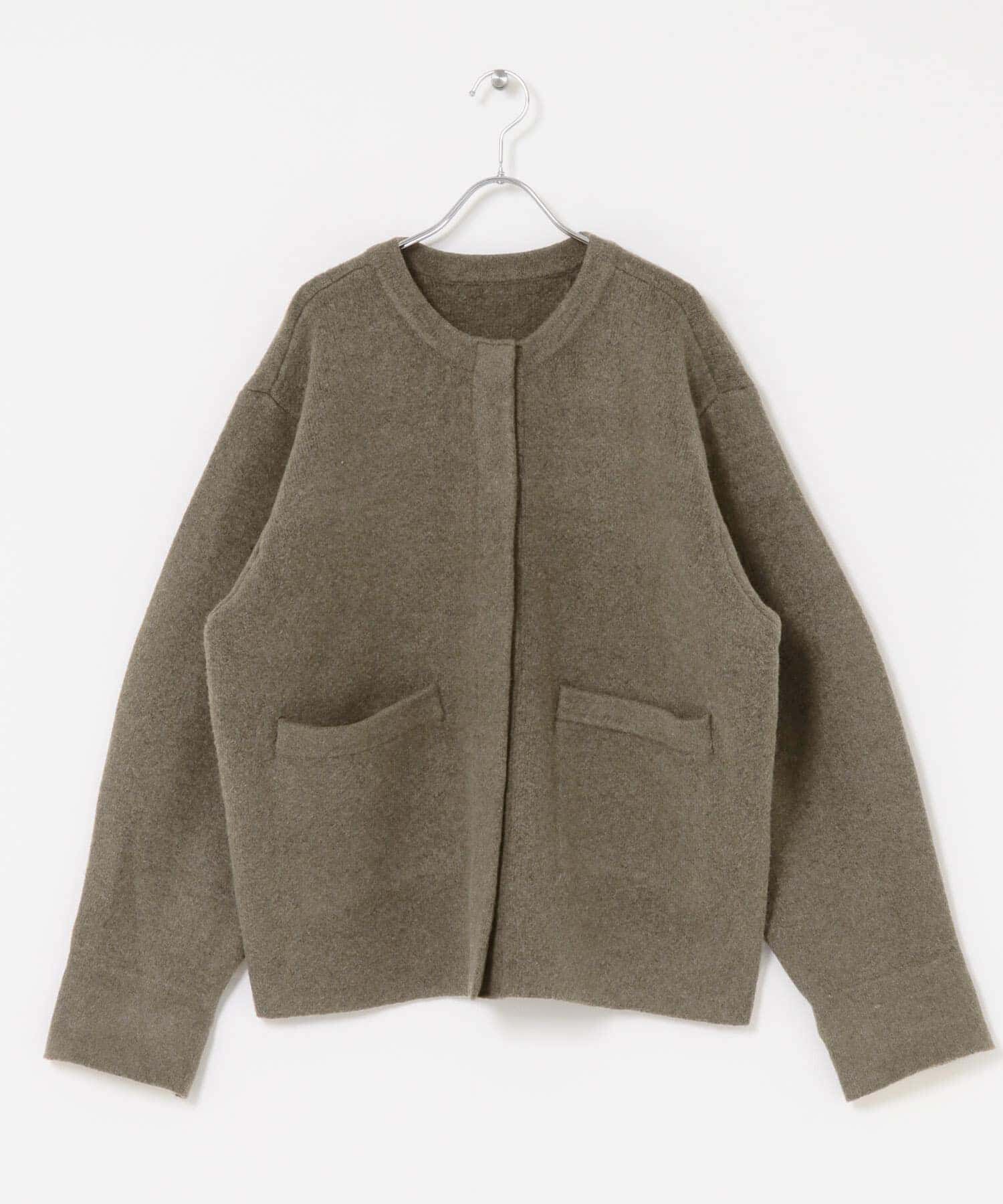 SENSE OF PLACE by URBAN RESEARCH「バイカラーニットコート」|ノーカラーコート|