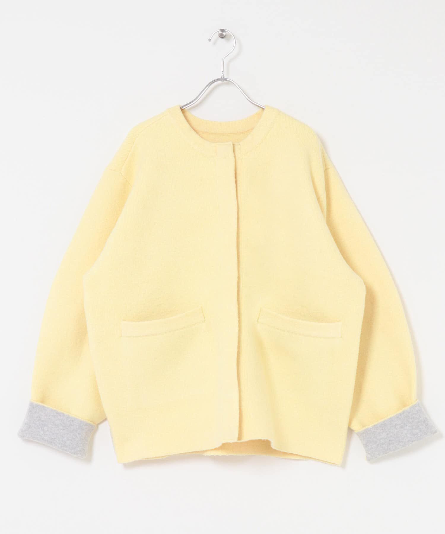 SENSE OF PLACE by URBAN RESEARCH「バイカラーニットコート」|ノーカラーコート|