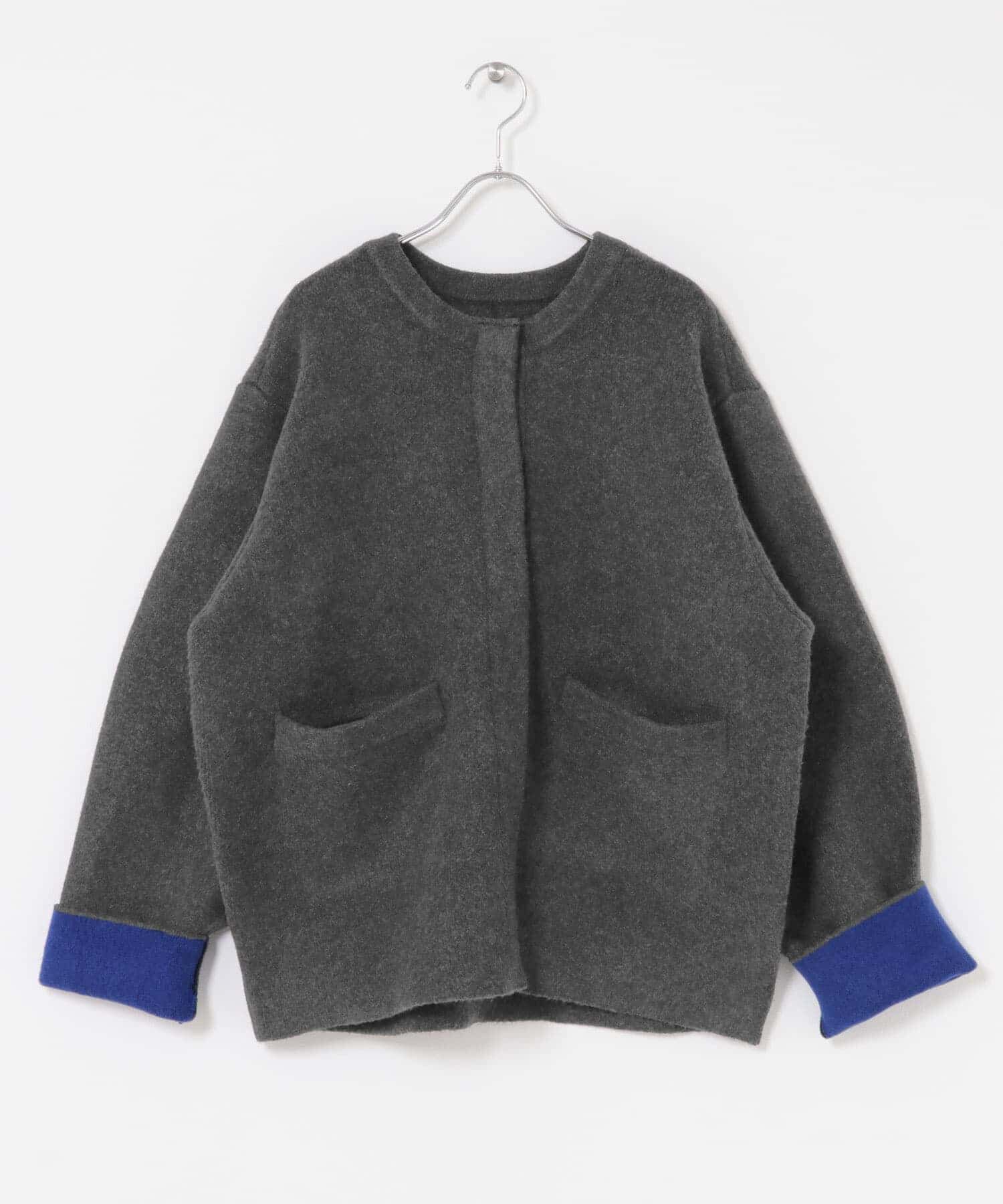 SENSE OF PLACE by URBAN RESEARCH「バイカラーニットコート」|ノーカラーコート|