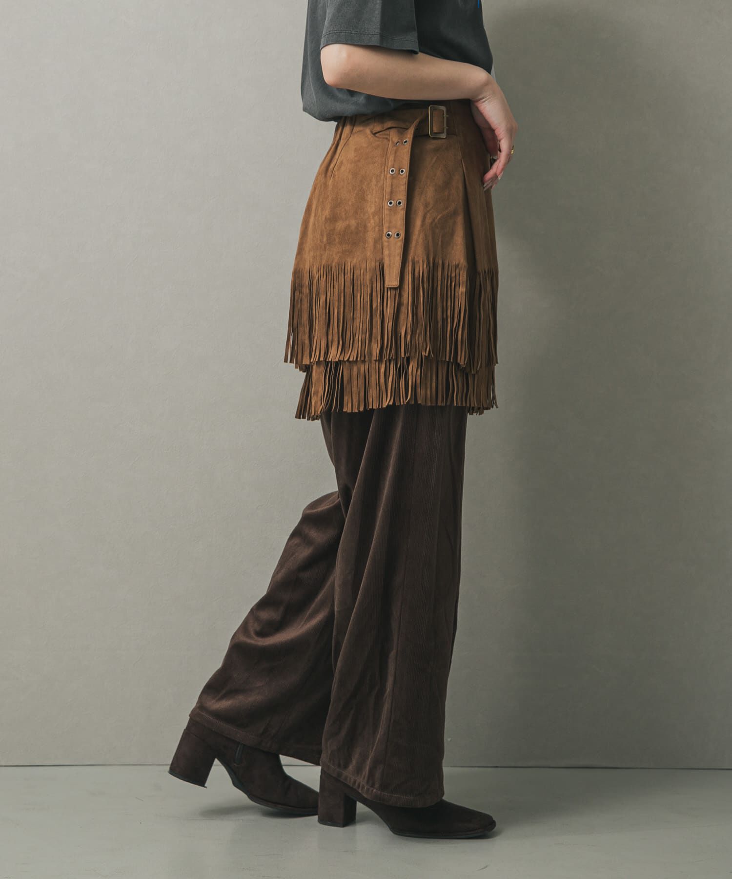 SENSE OF PLACE by URBAN RESEARCH「FSフリンジスカート」|スカート|