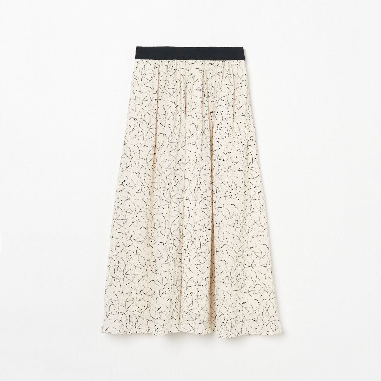 HELIOPOLE「HELIOPOLE DEVEAUX  BI-COLOR PRINT FLARE SK」|スカート|ホワイト