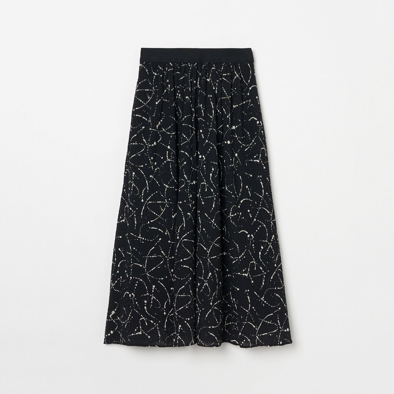 HELIOPOLE「HELIOPOLE DEVEAUX  BI-COLOR PRINT FLARE SK」|スカート|ブラック